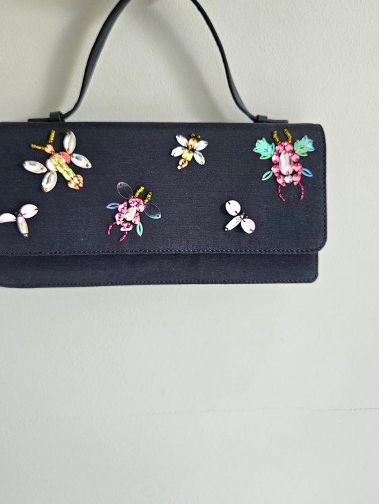 Talbots Handbags - Talbots Navy Bug Purse Rhinestone Multi-color Evening Bag